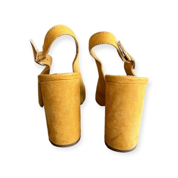 Shoe Dazzle Collen yellow shoes heels Size 9 block heel slingback - Picture 8 of 10